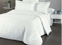 Постельное белье сатин страйп Cotton Shine - Beyaz (Turkey), евро